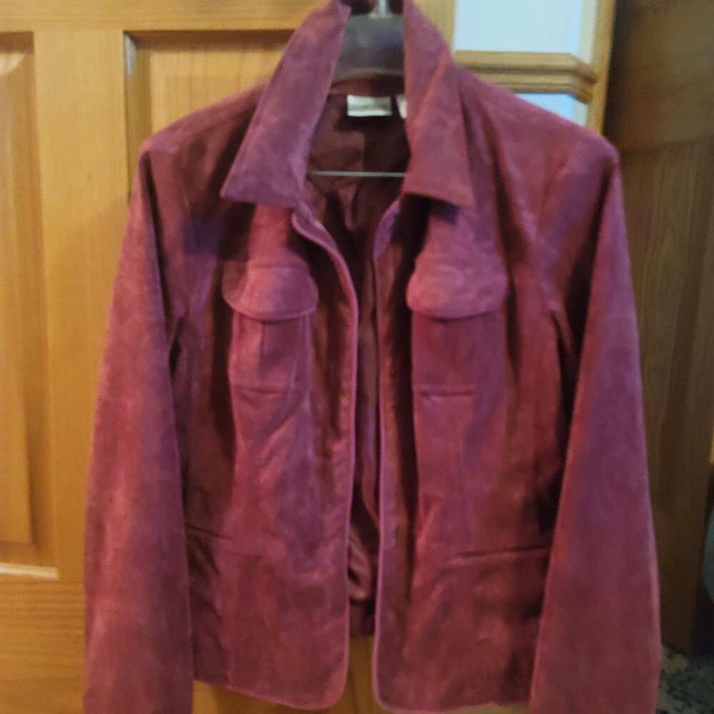 Chicos Light Ruby/Pink Colored Jacket- Corduroy - image 1